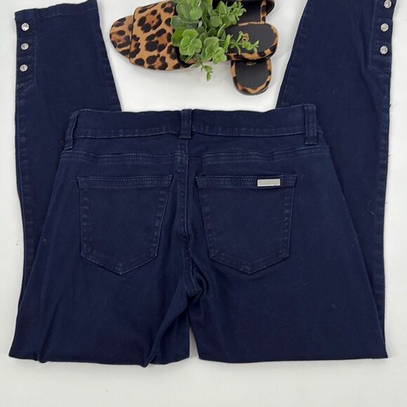 White House Black Market‎ Navy Skinmer Cropped Ankle Button Slim Pants 2P - Picture 4 of 8